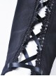 Gothic Style Retro Exquisite Floral Lace Hollow Cross Ribbon Straps Elegant Black Tight Leggings