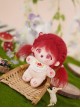 Red Umbrella Blue Mushroom Series Embroidery Bib Plush Little Doll Chubby Cute Ornament Kawaii Fashion Plush Cotton Doll