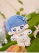 Red Umbrella Blue Mushroom Series Embroidery Bib Plush Little Doll Chubby Cute Ornament Kawaii Fashion Plush Cotton Doll