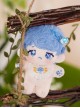 Red Umbrella Blue Mushroom Series Embroidery Bib Plush Little Doll Chubby Cute Ornament Kawaii Fashion Plush Cotton Doll