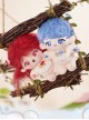 Red Umbrella Blue Mushroom Series Embroidery Bib Plush Little Doll Chubby Cute Ornament Kawaii Fashion Plush Cotton Doll