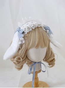 Alice Hair Accessory Cute Versatile Multicolor Bowknot Ribbon Sweet Lolita Plush Rabbit Ears Lace Hairband