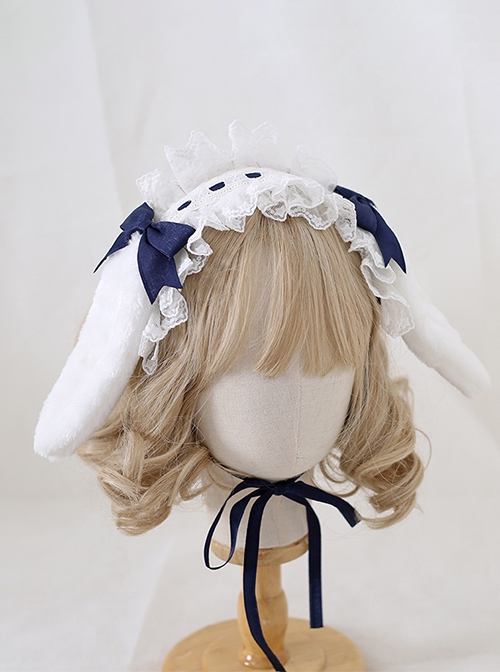 Alice Hair Accessory Cute Versatile Multicolor Bowknot Ribbon Sweet Lolita Plush Rabbit Ears Lace Hairband