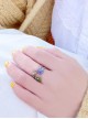 Hydrangea 3D Flowers Mori Small Fresh Literature Cute Lovely Half Open Small Flower Leaf Kawaii Fashion Ring