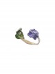 Hydrangea 3D Flowers Mori Small Fresh Literature Cute Lovely Half Open Small Flower Leaf Kawaii Fashion Ring