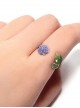Hydrangea 3D Flowers Mori Small Fresh Literature Cute Lovely Half Open Small Flower Leaf Kawaii Fashion Ring