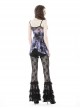 Gothic Style Gorgeous Multi Layered Lace Mesh Sexy See Through Elegant Black Elastic Slim Flared Pants