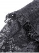 Gothic Style Gorgeous Multi Layered Lace Mesh Sexy See Through Elegant Black Elastic Slim Flared Pants