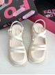 Summer Fairyland Style Daily Versatile Cross Shoelaces Beach Roman Kawaii Fashion Lolita Thick Sole Sandals