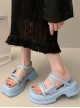 Summer Fairyland Style Daily Versatile Cross Shoelaces Beach Roman Kawaii Fashion Lolita Thick Sole Sandals