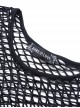 Punk Style Sexy See Through Personalized Fishnet Mesh Black Round Neck Long Sleeves Slim T Shirt