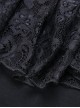Gothic Style Elegant Stand Collar Retro Exquisite Lace Black Knitted Long Sleeves Slim T Shirt