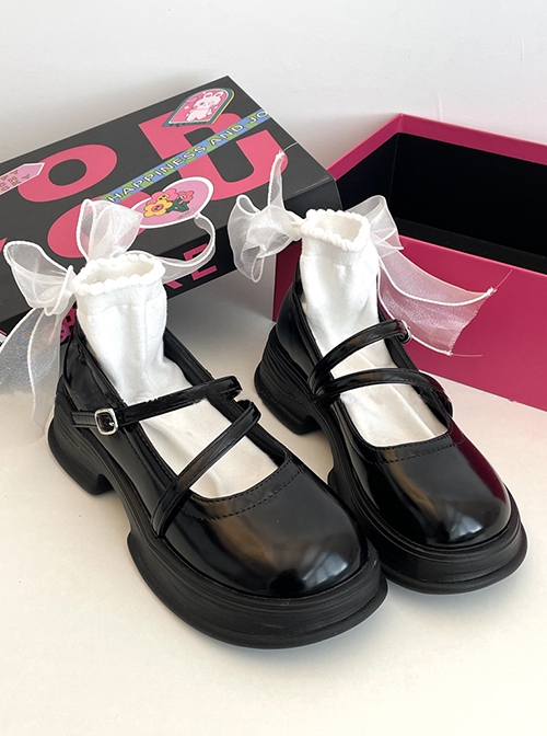 Simple Commute Versatile Daily Vintage Elegant Sweet Lolita French Round Toe Thick Sole Mary Jane Shoes