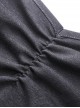Punk Style Stand Collar One Shoulder Metal Chain Link Sexy Black Long Sleeves Halter Top T Shirt