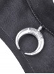 Punk Style Stand Collar Cool Metal Chain Cross Pin Pendant Hollow Chest Daily Black Short Sleeves Top