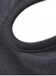 Punk Style Stand Collar Cool Metal Chain Cross Pin Pendant Hollow Chest Daily Black Short Sleeves Top