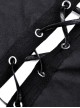 Punk Style Personalized Metal Cross Decorated Cross Strap Black Sexy Midriff Baring Halter Top