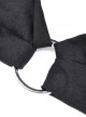 Punk Style Personalized Metal Cross Decorated Cross Strap Black Sexy Midriff Baring Halter Top