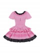 Sweet Whisper Series Black Pink Y2K Landmine Girl Ruffled Crew Neck Lace Sweet Lolita Fluffy Bowknot Short Sleeve Dress