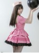 Sweet Whisper Series Black Pink Y2K Landmine Girl Ruffled Crew Neck Lace Sweet Lolita Fluffy Bowknot Short Sleeve Dress