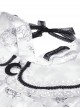 Gothic Style Cute Doll Collar Unique Moon Star Print Delicate Embroidery Lace Black Ruffle White Long Sleeves Shirt