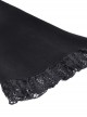 Gothic Style Elegant Stand Collar Exquisite Embroidered Lace Cross Strap Retro Black Trumpet Sleeves Top