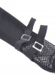 Punk Style V Neck Cross Shoulder Straps Cool Metal Buckle Sexy Black Mesh Long Sleeves Slim T Shirt
