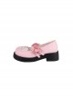 Gemini Cat Series Cute Pink Cake Kitty Versatile Casual Bowknot Sweet Lolita Thick Sole Round Toe Single Shoes