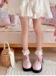 Gemini Cat Series Cute Pink Cake Kitty Versatile Casual Bowknot Sweet Lolita Thick Sole Round Toe Single Shoes