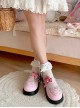 Gemini Cat Series Cute Pink Cake Kitty Versatile Casual Bowknot Sweet Lolita Thick Sole Round Toe Single Shoes