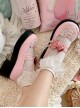 Gemini Cat Series Cute Pink Cake Kitty Versatile Casual Bowknot Sweet Lolita Thick Sole Round Toe Single Shoes