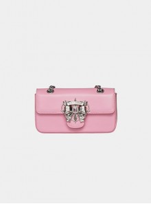 Heart Of Carat Series Rich Lady Bowknot Diamond Hardware Buckle Underarm Chain Crossbody Sweet Lolita Small Square Bag