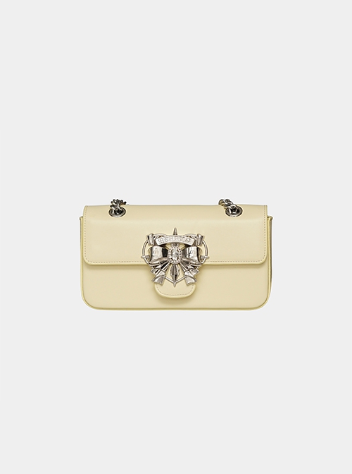 Heart Of Carat Series Rich Lady Bowknot Diamond Hardware Buckle Underarm Chain Crossbody Sweet Lolita Small Square Bag