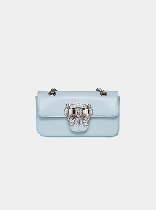 Heart Of Carat Series Rich Lady Bowknot Diamond Hardware Buckle Underarm Chain Crossbody Sweet Lolita Small Square Bag