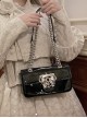 Heart Of Carat Series Rich Lady Bowknot Diamond Hardware Buckle Underarm Chain Crossbody Sweet Lolita Small Square Bag
