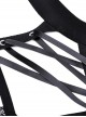 Punk Style Exquisite Lace Embellished Cross Strap Sweet Cool Black Pink Plaid Halterneck Short Top