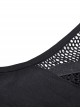 Punk Style Sexy Hollow Mesh Splicing Personalized Metal Ring Cross Strap Black Halterneck Suspender Top