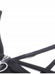 Punk Style Unique Straps Hollow Metal Love Zip Daily Versatile Black Long Sleeves Slim Short Top
