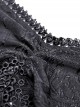 Gothic Style Exquisite Lace Splicing Waist See Through Retro Elegant Black Mesh Long Sleeves Top