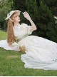 Light Green Fresh Lace Edward Collar Elegant Spring Campanula Phalaenopsis Print Imperial Dress Classic Lolita Dress