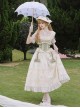 Light Green Fresh Lace Edward Collar Elegant Spring Campanula Phalaenopsis Print Imperial Dress Classic Lolita Dress