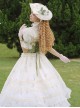 Light Green Fresh Lace Edward Collar Elegant Spring Campanula Phalaenopsis Print Imperial Dress Classic Lolita Dress