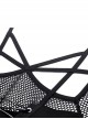 Punk Style Rebellious Girl Leather Cross Strap Mesh Lace Black Slim Suspender Long Sleeves Top