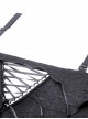 Gothic Style Sexy One Shoulder Hollows Chest Gorgeous Multi-Layered Trumpet Sleeves Black Suspender Top