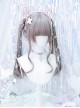 Singer Series Punk Style Pink Gray Highlights Simulation Flat Bangs Big Curly Long Hair Sweet Lolita Wig