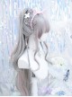 Singer Series Punk Style Pink Gray Highlights Simulation Flat Bangs Big Curly Long Hair Sweet Lolita Wig