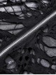 Punk Style Decadent Ripped Sexy Hollow Strapless Backless Cross Strap Black Hooded Long Sleeves Top