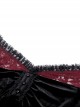 Gothic Style Luxury Velvet Exquisite Red Lace Cross Straps Elegant One Shoulder Black Trumpet Sleeves Top