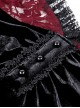 Gothic Style Luxury Velvet Exquisite Red Lace Cross Straps Elegant One Shoulder Black Trumpet Sleeves Top