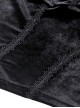Gothic Style Luxury Velvet Exquisite Red Lace Cross Straps Elegant One Shoulder Black Trumpet Sleeves Top